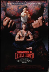 4c1027 SHOWDOWN IN LITTLE TOKYO DS 1sh 1991 Dolph Lundgren, Brandon Lee, kung fu!