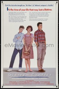 4c1036 SIXTEEN CANDLES 1sh 1984 Molly Ringwald, Anthony Michael Hall, directed by John Hughes!