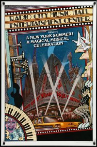 4c0365 NEW YORK SUMMER 25x38 stage poster 1979 wonderful Byrd art of Radio City Music Hall!