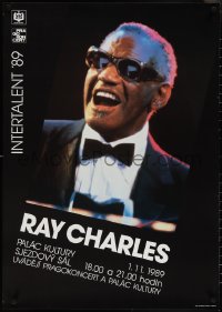 4c0409 RAY CHARLES 24x34 Czech music poster 1989 Intertalent concert in Prague at Palace of Culture!