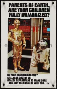 4c0193 STAR WARS HEALTH DEPARTMENT POSTER 14x22 special 1979 C3P0 & R2D2, do your records show it?
