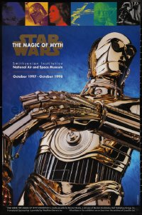 4c0399 STAR WARS: THE MAGIC OF MYTH 23x35 museum/art exhibition 1997 C-3PO under cast images!