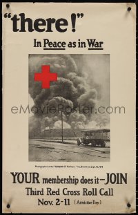 4c0425 THERE IN PEACE AS IN WAR 19x30 special poster 1919 $5,000,000 oil refinery fire in Brooklyn!