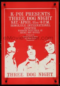 4c0139 THREE DOG NIGHT 14x20 music poster 1970 Honolulu International Center performance in Hawaii!