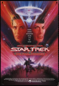 4c1053 STAR TREK V advance 1sh 1989 The Final Frontier, art of William Shatner & Nimoy by Bob Peak!