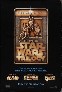 4c1058 STAR WARS TRILOGY DS 1sh 1997 George Lucas, Empire Strikes Back, Return of the Jedi!