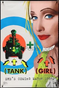4c1066 TANK GIRL teaser 1sh 1995 Lori Petty, based on the comic strip, cool blacklight design!