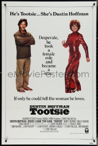 4c1083 TOOTSIE int'l 1sh 1982 great duo image of cross-dressing Dustin Hoffman as himself & in drag!