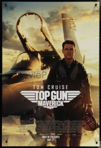 4c1085 TOP GUN: MAVERICK advance DS 1sh 2021 Naval aviator Tom Cruise in title role in front of jet!
