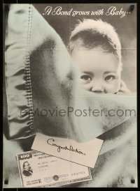 4c0201 BOND GROWS WITH A BABY 20x27 WWII war poster 1940s buy a war bond for your friend's newborn!