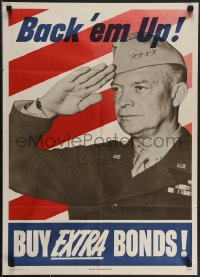 4c0202 BUY EXTRA BONDS 20x28 WWII war poster 1944 photo of General & future President Eisenhower!