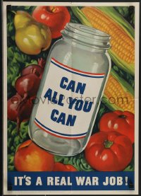4c0205 CAN ALL YOU CAN IT'S A REAL WAR JOB 16x23 WWII war poster 1943 cool art of vegetables!
