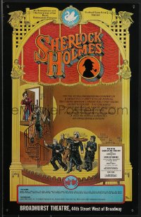 4c0133 SHERLOCK HOLMES 14x22 stage poster 1974 really cool detective artwork by Page Wood!