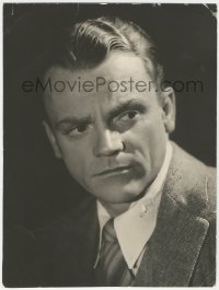 4d0112 JAMES CAGNEY signed deluxe 9x12 still 1940s intense head & shoulders portrait by Hurrell!