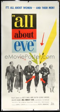4d0005 ALL ABOUT EVE linen 3sh 1950 Bette Davis, Anne Baxter, Sanders, Celeste Holm, ultra rare!