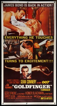 4d0014 GOLDFINGER linen 3sh 1964 five great images of Sean Connery as James Bond, Shirley Eaton!