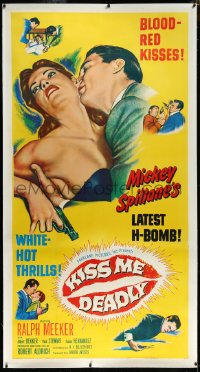 4d0020 KISS ME DEADLY linen 3sh 1955 Mickey Spillane, Robert Aldrich, Ralph Meeker as Mike Hammer!