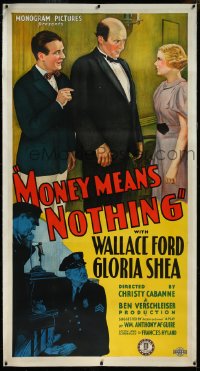 4d0022 MONEY MEANS NOTHING linen 3sh 1934 poor Wallace Ford falls in love w/ rich Gloria Shea, rare!
