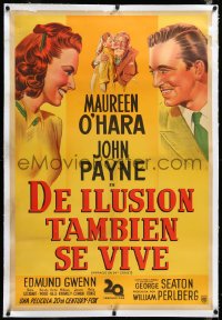 4d0418 MIRACLE ON 34th STREET linen Argentinean 1947 Maureen O'Hara, Payne, Wood & Gwenn, ultra rare!