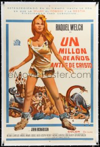 4d0419 ONE MILLION YEARS B.C. linen Argentinean 1966 full-length sexiest cave woman Raquel Welch!