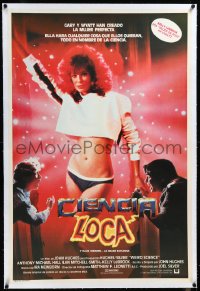 4d0422 WEIRD SCIENCE linen Argentinean 1985 Anthony Michael Hall, Ilan Mitchel-Smith, LeBrock, rare!
