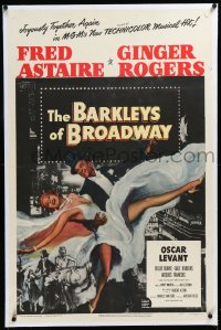4d0522 BARKLEYS OF BROADWAY linen 1sh 1949 art of Fred Astaire & Ginger Rogers dancing in New York!