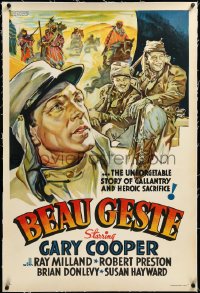 4d0525 BEAU GESTE Other Company linen 1sh 1939 completely different art of Gary Cooper, ultra rare!