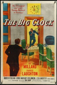 4d0528 BIG CLOCK linen 1sh 1948 Ray Milland in the strangest and most savage manhunt in history!