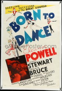 4d0539 BORN TO DANCE linen style C 1sh 1936 c/u of Eleanor Powell, cool art of dancers, ultra rare!