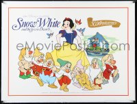 4d0431 SNOW WHITE & THE SEVEN DWARFS linen British quad R1987 Walt Disney cartoon fantasy classic!