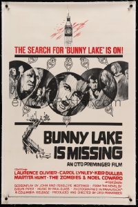 4d0540 BUNNY LAKE IS MISSING linen 1sh 1965 directed by Otto Preminger, different art of cast, rare!