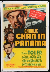 4d0547 CHARLIE CHAN IN PANAMA linen 1sh 1940 Sidney Toler, Victor Sen Yung, Jean Rogers, very rare!