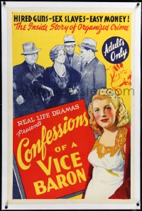 4d0557 CONFESSIONS OF A VICE BARON linen 1sh 1942 hired guns, sex slaves & easy money, cool art!