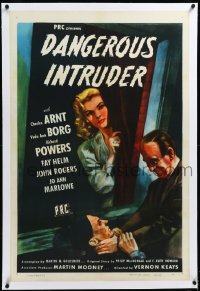 4d0564 DANGEROUS INTRUDER linen 1sh 1945 Veda Ann Borg knew the difference between killers & lovers!