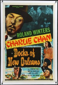 4d0570 DOCKS OF NEW ORLEANS linen 1sh 1948 Roland Winters as Charlie Chan, Mantan Moreland, Sen Yung