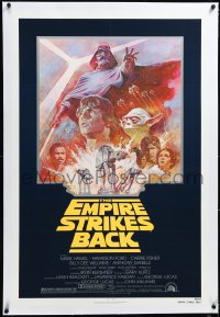 4d0576 EMPIRE STRIKES BACK linen NSS style 1sh R1981 George Lucas sci-fi classic, cool Tom Jung art!