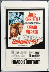 4d0580 FAHRENHEIT 451 linen 1sh 1967 Francois Truffaut, Julie Christie, Oskar Werner, Ray Bradbury!