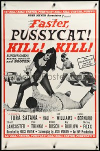 4d0126 FASTER, PUSSYCAT! KILL! KILL! style A 1sh 1965 Russ Meyer's superwomen, Satana, Haji, rare!