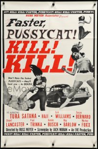 4d0125 FASTER, PUSSYCAT! KILL! KILL! style B 1sh 1965 Russ Meyer's superwomen, Satana, Haji, rare!