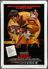 4d0590 GAME OF DEATH linen 1sh 1979 Bruce Lee, Kareem Abdul-Jabbar, Bob Gleason kung fu art!