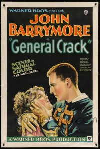 4d0592 GENERAL CRACK linen 1sh 1929 stone litho of John Barrymore & gypsy wife Marian Nixon, rare!