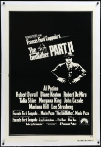 4d0598 GODFATHER PART II linen int'l 1sh 1974 art of Al Pacino in Francis Ford Coppola classic sequel!