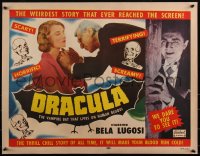 4d0218 DRACULA 1/2sh R1951 vampire bat Bela Lugosi lives on human blood, full-color, ultra rare!