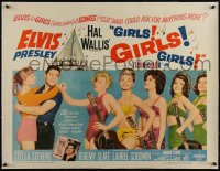 4d0307 GIRLS GIRLS GIRLS linen 1/2sh 1962 Elvis Presley, Stella Stevens & sexy girls with guitars!