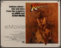 4d0223 RAIDERS OF THE LOST ARK int'l 1/2sh 1981 great art of adventurer Harrison Ford by Amsel!