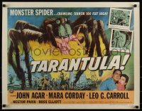 4d0214 TARANTULA 1/2sh 1955 Reynold Brown art of town running from 100ft high spider monster, rare!