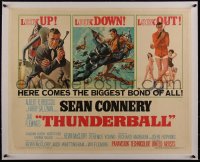 4d0401 THUNDERBALL linen 1/2sh 1965 three great art images Sean Connery as secret agent James Bond!