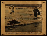 4d0227 WAY DOWN EAST 1/2sh 1920 D.W. Griffith, Lillian Gish collapsed by ice floes, ultra rare!