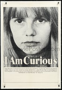 4d0617 I AM CURIOUS YELLOW linen 1sh 1969 classic landmark early Swedish sex movie, complete & uncut!