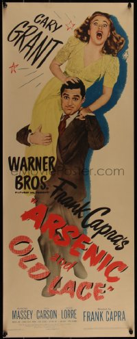 4d0229 ARSENIC & OLD LACE insert 1944 Cary Grant, Priscilla Lane, Capra, best image & rare!